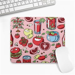 Tomato-seamless-pattern-juicy-tomatoes-food-sauce-ketchup-soup-paste-with-fresh-red-vegetables Large Mousepad by uniart180623