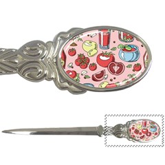 Tomato-seamless-pattern-juicy-tomatoes-food-sauce-ketchup-soup-paste-with-fresh-red-vegetables Letter Opener by uniart180623