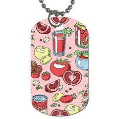 Tomato-seamless-pattern-juicy-tomatoes-food-sauce-ketchup-soup-paste-with-fresh-red-vegetables Dog Tag (one Side) by uniart180623