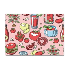 Tomato-seamless-pattern-juicy-tomatoes-food-sauce-ketchup-soup-paste-with-fresh-red-vegetables Sticker A4 (100 Pack) by uniart180623