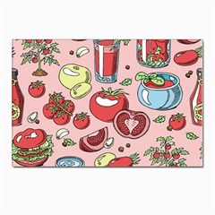 Tomato-seamless-pattern-juicy-tomatoes-food-sauce-ketchup-soup-paste-with-fresh-red-vegetables Postcard 4 x 6  (pkg Of 10) by uniart180623