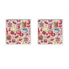 Tomato-seamless-pattern-juicy-tomatoes-food-sauce-ketchup-soup-paste-with-fresh-red-vegetables Cufflinks (square) by uniart180623