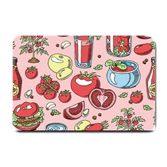 Tomato-seamless-pattern-juicy-tomatoes-food-sauce-ketchup-soup-paste-with-fresh-red-vegetables Small Doormat by uniart180623