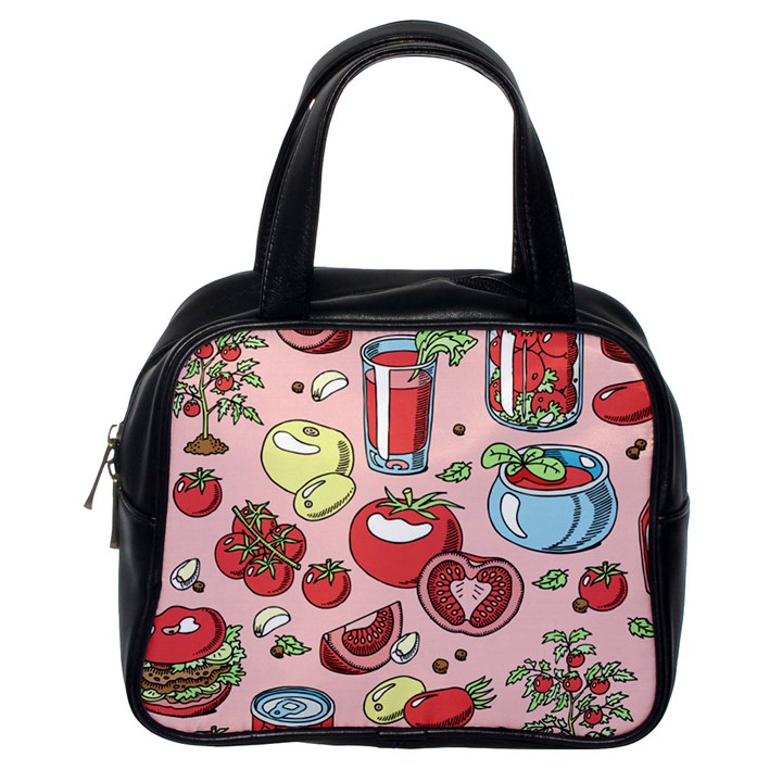 Tomato-seamless-pattern-juicy-tomatoes-food-sauce-ketchup-soup-paste-with-fresh-red-vegetables Classic Handbag (One Side)