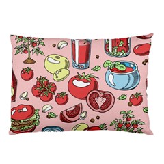 Tomato-seamless-pattern-juicy-tomatoes-food-sauce-ketchup-soup-paste-with-fresh-red-vegetables Pillow Case by uniart180623