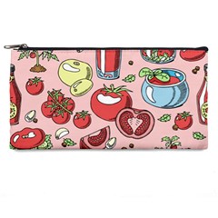 Tomato-seamless-pattern-juicy-tomatoes-food-sauce-ketchup-soup-paste-with-fresh-red-vegetables Pencil Case by uniart180623