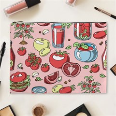 Tomato-seamless-pattern-juicy-tomatoes-food-sauce-ketchup-soup-paste-with-fresh-red-vegetables Cosmetic Bag (xl) by uniart180623