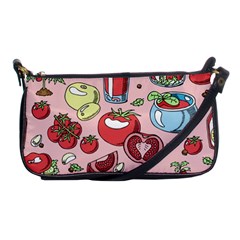 Tomato-seamless-pattern-juicy-tomatoes-food-sauce-ketchup-soup-paste-with-fresh-red-vegetables Shoulder Clutch Bag by uniart180623