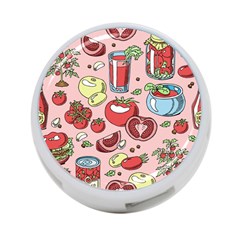 Tomato-seamless-pattern-juicy-tomatoes-food-sauce-ketchup-soup-paste-with-fresh-red-vegetables 4-port Usb Hub (two Sides) by uniart180623