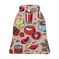 Tomato-seamless-pattern-juicy-tomatoes-food-sauce-ketchup-soup-paste-with-fresh-red-vegetables Ornament (bell) by uniart180623