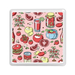 Tomato-seamless-pattern-juicy-tomatoes-food-sauce-ketchup-soup-paste-with-fresh-red-vegetables Memory Card Reader (square) by uniart180623