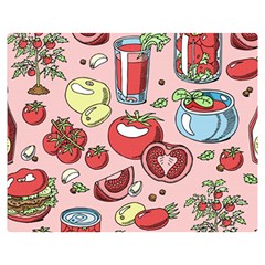 Tomato-seamless-pattern-juicy-tomatoes-food-sauce-ketchup-soup-paste-with-fresh-red-vegetables Two Sides Premium Plush Fleece Blanket (medium) by uniart180623