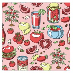 Tomato-seamless-pattern-juicy-tomatoes-food-sauce-ketchup-soup-paste-with-fresh-red-vegetables Square Satin Scarf (36  X 36 ) by uniart180623