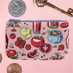 Tomato-seamless-pattern-juicy-tomatoes-food-sauce-ketchup-soup-paste-with-fresh-red-vegetables Large Coin Purse by uniart180623