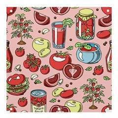 Tomato-seamless-pattern-juicy-tomatoes-food-sauce-ketchup-soup-paste-with-fresh-red-vegetables Banner And Sign 4  X 4  by uniart180623