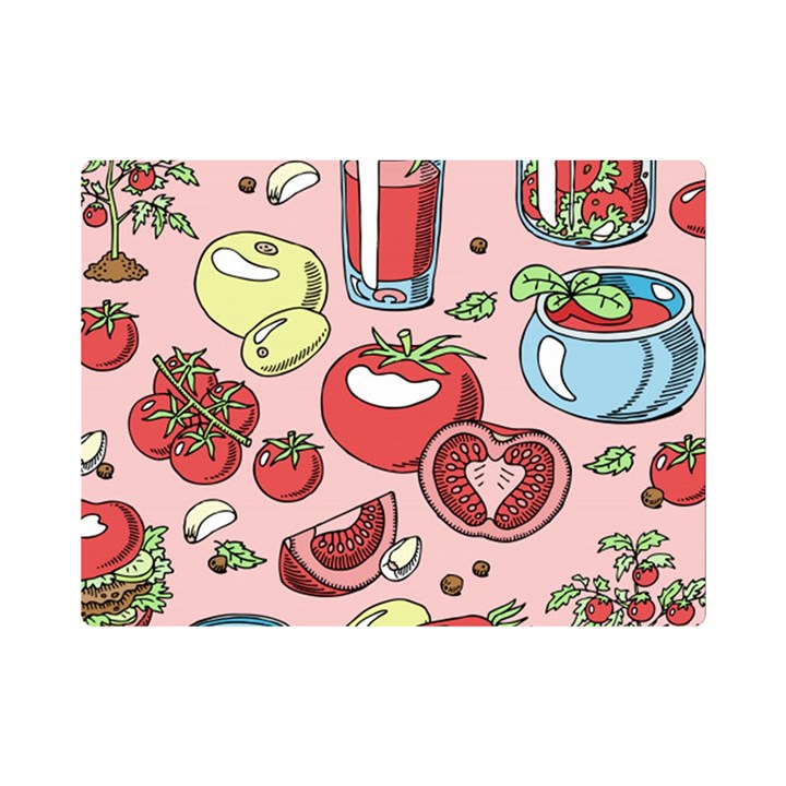 Tomato-seamless-pattern-juicy-tomatoes-food-sauce-ketchup-soup-paste-with-fresh-red-vegetables Premium Plush Fleece Blanket (Mini)