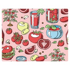 Tomato-seamless-pattern-juicy-tomatoes-food-sauce-ketchup-soup-paste-with-fresh-red-vegetables Premium Plush Fleece Blanket (medium) by uniart180623