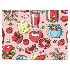 Tomato-seamless-pattern-juicy-tomatoes-food-sauce-ketchup-soup-paste-with-fresh-red-vegetables Premium Plush Fleece Blanket (extra Small) by uniart180623