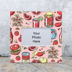 Tomato-seamless-pattern-juicy-tomatoes-food-sauce-ketchup-soup-paste-with-fresh-red-vegetables White Box Photo Frame 4  X 6  by uniart180623