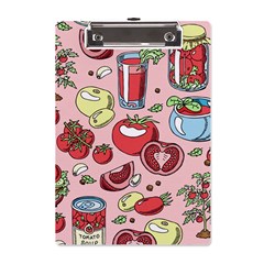 Tomato-seamless-pattern-juicy-tomatoes-food-sauce-ketchup-soup-paste-with-fresh-red-vegetables A5 Acrylic Clipboard by uniart180623