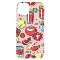 Tomato-seamless-pattern-juicy-tomatoes-food-sauce-ketchup-soup-paste-with-fresh-red-vegetables Iphone 14 Plus Black Uv Print Case by uniart180623