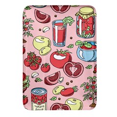 Tomato-seamless-pattern-juicy-tomatoes-food-sauce-ketchup-soup-paste-with-fresh-red-vegetables Rectangular Glass Fridge Magnet (4 Pack) by uniart180623