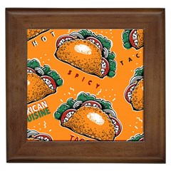 Seamless-pattern-with-taco Framed Tile by uniart180623