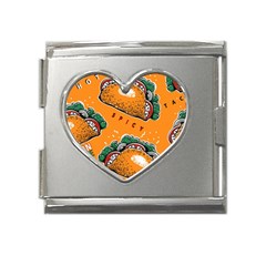 Seamless-pattern-with-taco Mega Link Heart Italian Charm (18mm) by uniart180623