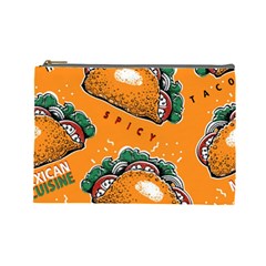 Seamless-pattern-with-taco Cosmetic Bag (large) by uniart180623