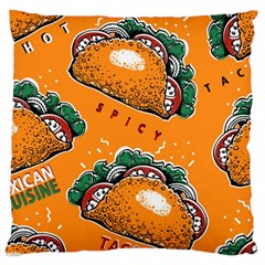 Seamless-pattern-with-taco Large Cushion Case (two Sides) by uniart180623