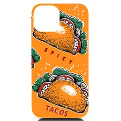 Seamless-pattern-with-taco Iphone 14 Black Uv Print Case by uniart180623