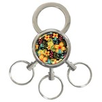 Fabulous-colorful-floral-seamless 3-Ring Key Chain Front