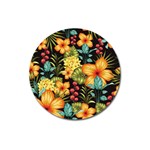 Fabulous-colorful-floral-seamless Magnet 3  (Round) Front