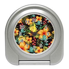 Fabulous-colorful-floral-seamless Travel Alarm Clock by uniart180623