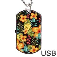 Fabulous-colorful-floral-seamless Dog Tag Usb Flash (one Side) by uniart180623