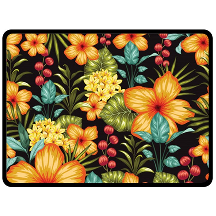 Fabulous-colorful-floral-seamless Two Sides Fleece Blanket (Large)