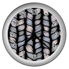 Seamless-pattern-with-interweaving-braids Wall Clock (silver) by uniart180623