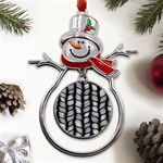 Seamless-pattern-with-interweaving-braids Metal Snowman Ornament Front