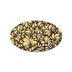 Damask-teardrop-gold-ornament-seamless-pattern Sticker Oval (10 Pack) by uniart180623