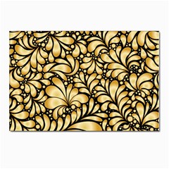 Damask-teardrop-gold-ornament-seamless-pattern Postcards 5  X 7  (pkg Of 10) by uniart180623