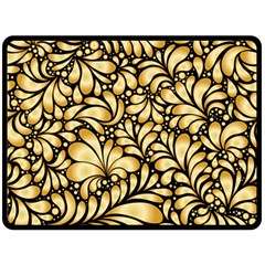 Damask-teardrop-gold-ornament-seamless-pattern Fleece Blanket (large) by uniart180623