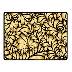 Damask-teardrop-gold-ornament-seamless-pattern Fleece Blanket (small) by uniart180623