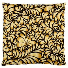 Damask-teardrop-gold-ornament-seamless-pattern Large Premium Plush Fleece Cushion Case (two Sides) by uniart180623