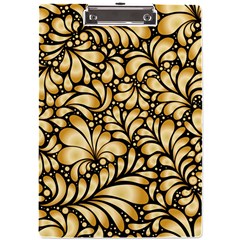 Damask-teardrop-gold-ornament-seamless-pattern A4 Acrylic Clipboard by uniart180623