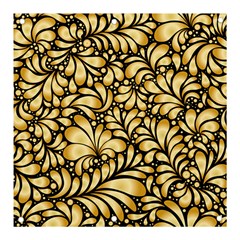 Damask-teardrop-gold-ornament-seamless-pattern Banner And Sign 3  X 3  by uniart180623