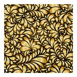 Damask-teardrop-gold-ornament-seamless-pattern Banner and Sign 3  x 3  Front