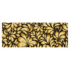 Damask-teardrop-gold-ornament-seamless-pattern Banner And Sign 8  X 3  by uniart180623