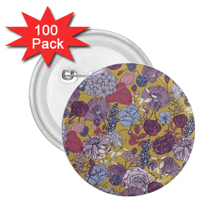 Floral-seamless-pattern-with-flowers-vintage-background-colorful-illustration 2.25  Buttons (100 pack) 