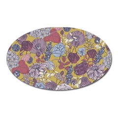 Floral-seamless-pattern-with-flowers-vintage-background-colorful-illustration Oval Magnet by uniart180623