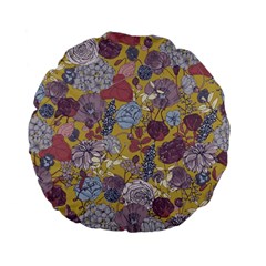 Floral-seamless-pattern-with-flowers-vintage-background-colorful-illustration Standard 15  Premium Flano Round Cushions by uniart180623